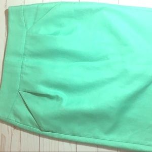 J crew the pencil skirt mint green cotton EUC